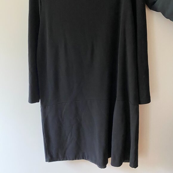 Eileen Fisher Black Mini T-Shirt Dress - Picture 2 of 4